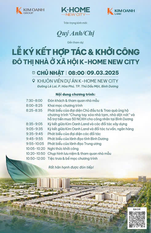 Lễ ký kết hợp tác và khởi công Khu đô thị Nhà ở xã hội K Home New City