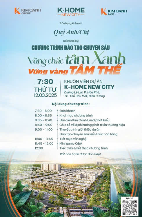 Chương trình đào tạo chuyên sâu K Home New City Vững chắc Tâm xanh - Vững vàng Tâm thế